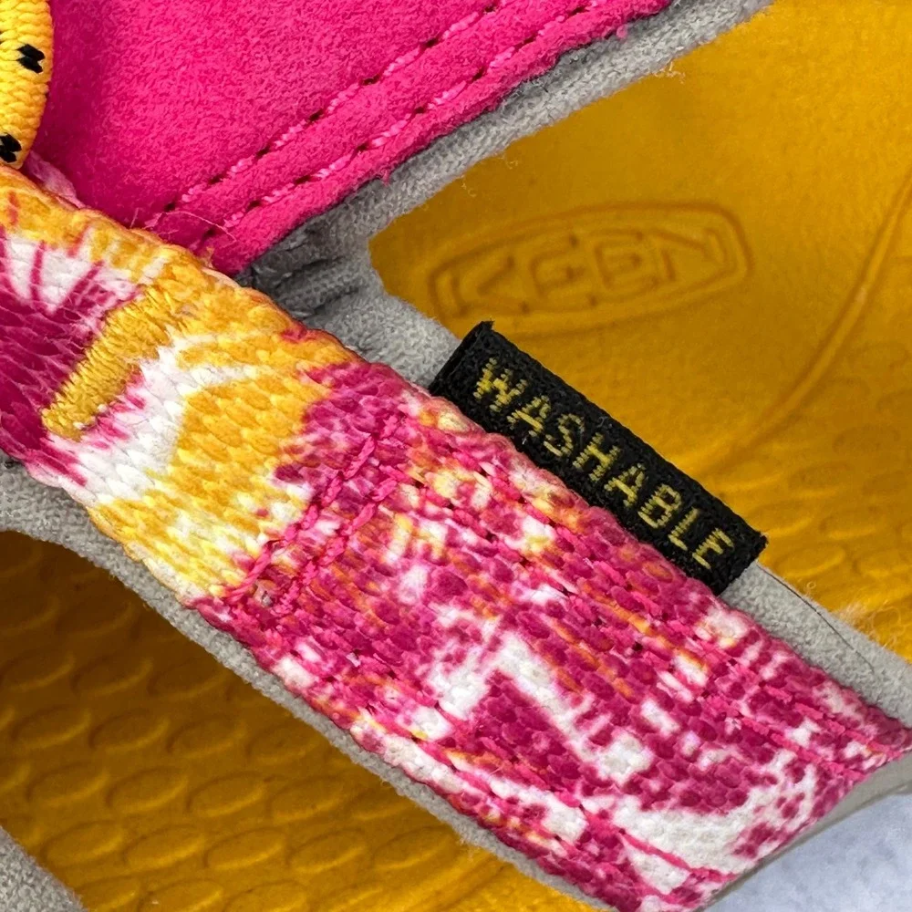 Keen Seacamp II CNX Sandals Kids Size 13 Pink Yellow Tie Dye Sport Water Shoes - Picture 11 of 12